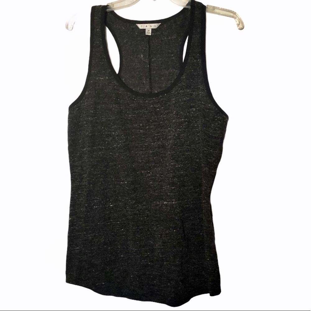 CAbi Black Grey Charcoal Glee Tank Top/Cami